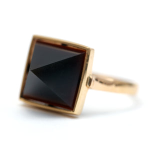 14k Onyx Pyramid Ring