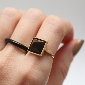 14k Onyx Pyramid Ring