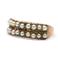 Load image into Gallery viewer, 9k Early Victorian Double Row Pearl Half Hoop
