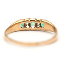 Load image into Gallery viewer, 18k Victorian Emerald Diamond Band
