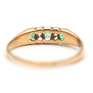 18k Victorian Emerald Diamond Band
