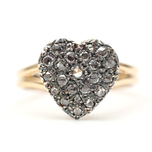 Victorian Rose Cut Diamond Heart Ring