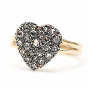 Victorian Rose Cut Diamond Heart Ring