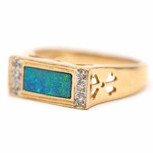 Load image into Gallery viewer, 14k Unisex Opal Inlay Ring
