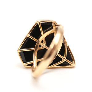 14k Large Onyx Kite Ring