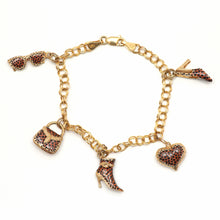 將圖片載入圖庫檢視器 14k Wild Child Enamel Charm Bracelet
