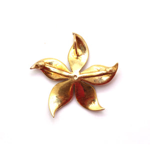 14k Enamel Art Nouveau Flower Pendant