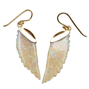18k Opal Wing Earrings