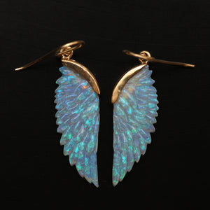 18k Opal Wing Earrings