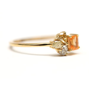 14k Peachy Cluster Ring