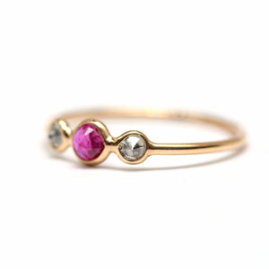 14k Diamond Ruby Ring