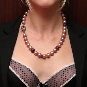 Ruby Diamond Pearl Necklace