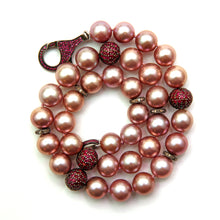 Load image into Gallery viewer, Ruby Diamond Pearl Necklace
