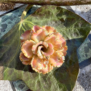 Large 14k Enamel Carnation Pendant