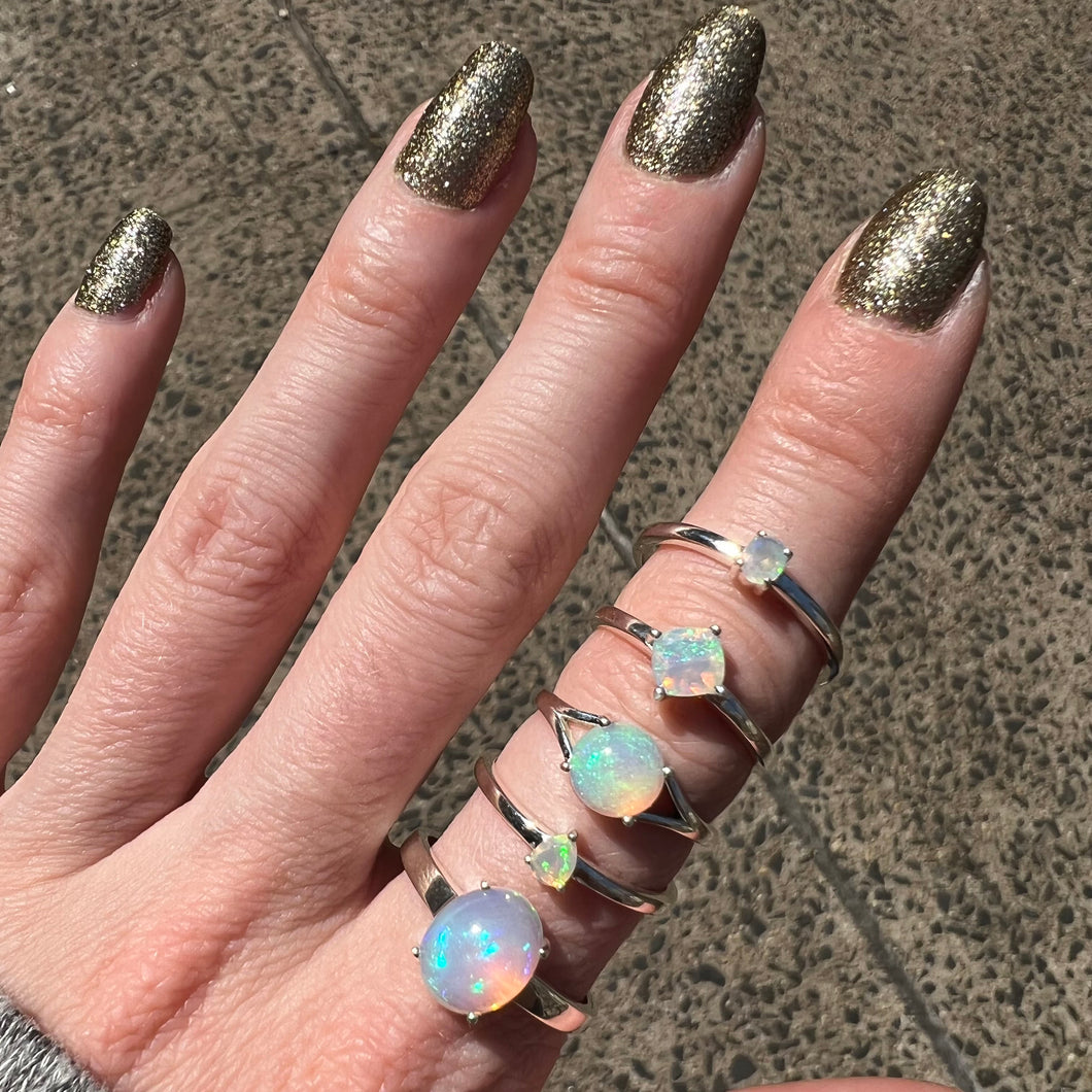 Sterling Silver Opal Rings