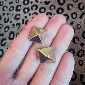 Large 14k Pyramid Stud Earrings