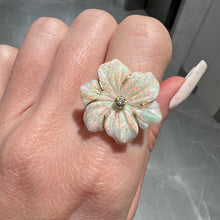 Load image into Gallery viewer, 14k Carved Australian Opal Flower Ring
