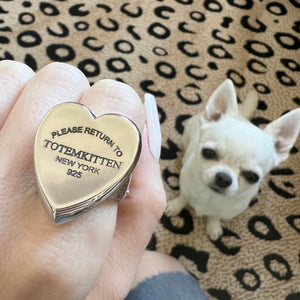 Chunky Silver Heart Signet