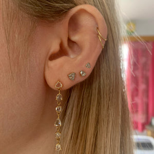 14k Rose Cut Diamond Stud Earrings