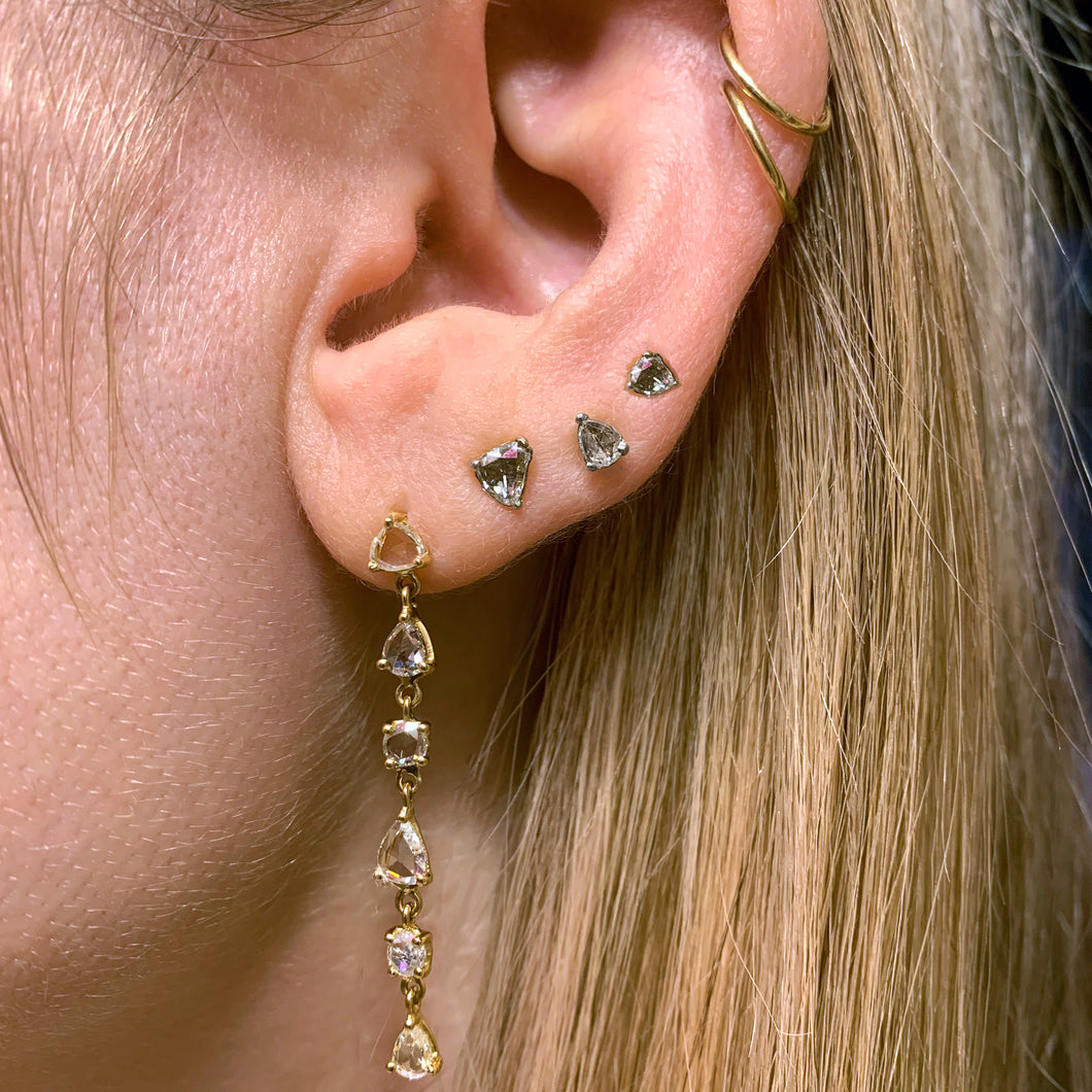 18k Rose Cut Diamond Earrings