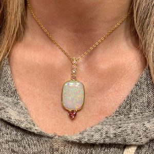14k Brazilian Opal Tourmaline Pendant