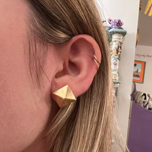Large 14k Pyramid Stud Earrings