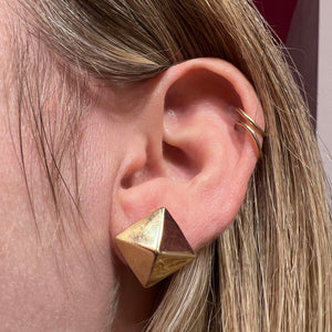 Large 14k Pyramid Stud Earrings