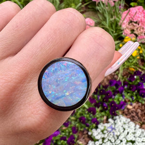 Opal Onyx Inlay Ring