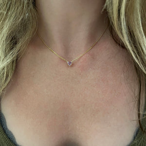 14k Pink Sapphire Heart Necklace