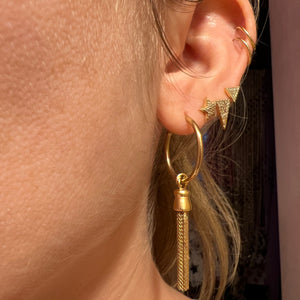 9k Tassel Hoop Earrings