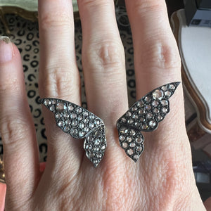 Victorian Diamond Butterfly Cuff Ring