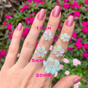 14k Crystal Opal Flower Rings