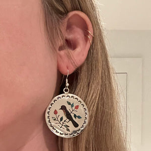Zuni Sterling inlay Bird Earrings