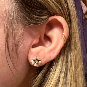 14k Enamel Cherry Blossom Earrings
