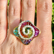 Load image into Gallery viewer, 14k Rainbow Swirl Pedant/Ring
