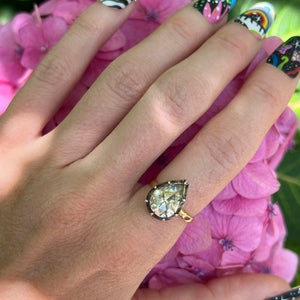 Giant Georgian Rose Cut Diamond Pear Ring