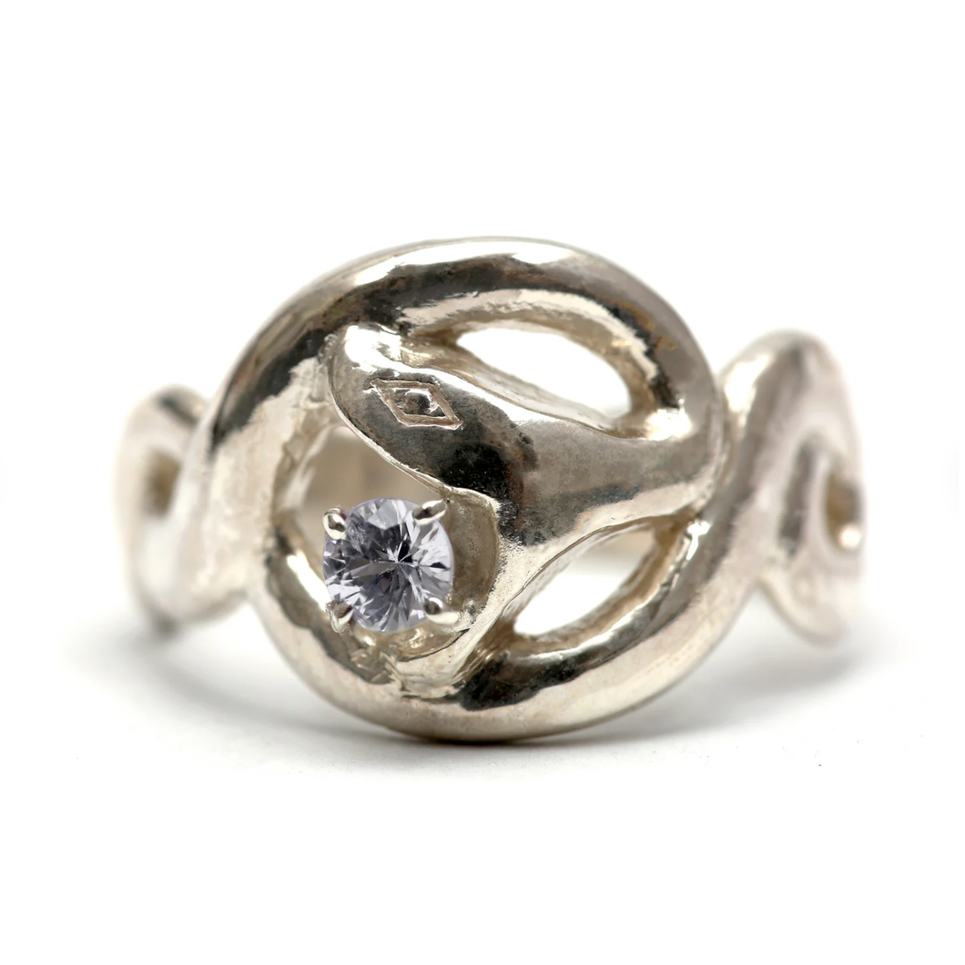 Sterling Sapphire Snake Ring