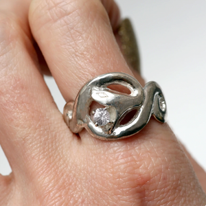 Sterling Sapphire Snake Ring