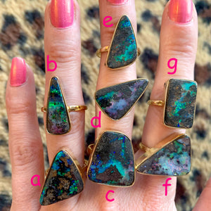 THREE LEFT***14k Chunky Space Boulder Opal Rings