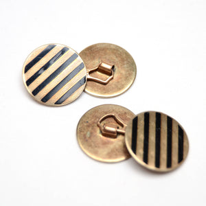 10k Enamel Ostby Barton Cuff Link Earrings