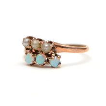 Load image into Gallery viewer, 14k Victorian Pearl and Opal Ring
