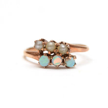 Load image into Gallery viewer, 14k Victorian Pearl and Opal Ring
