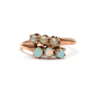 14k Victorian Pearl and Opal Ring
