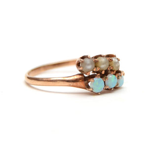 14k Victorian Pearl and Opal Ring