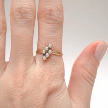 Load image into Gallery viewer, 10k Victorian Rose Cut Diamond and Pearl Ring
