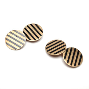 10k Enamel Ostby Barton Cuff Link Earrings