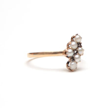 画像をギャラリービューアに読み込む, 10k Victorian Rose Cut Diamond and Pearl Ring
