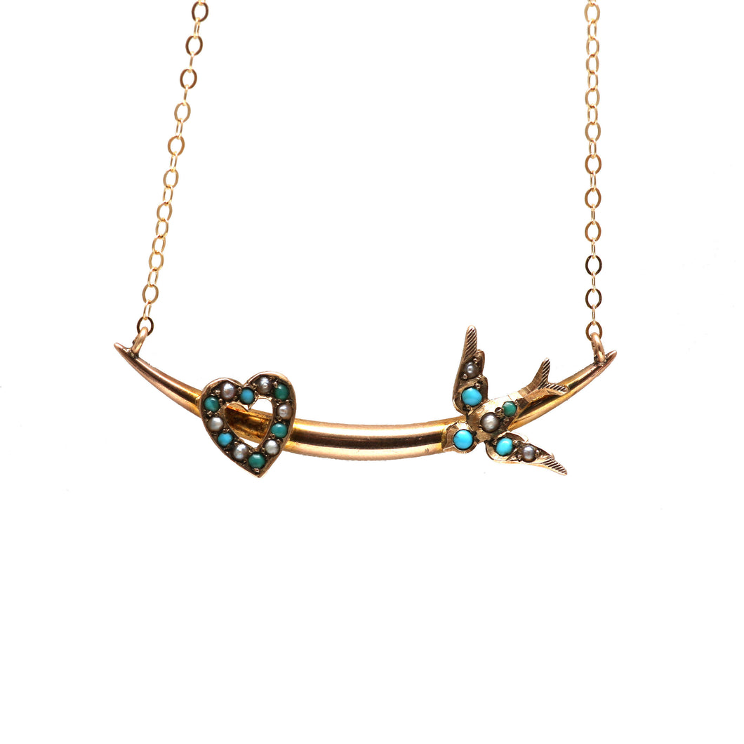 9k Victorian Lovesick Conversion Necklace