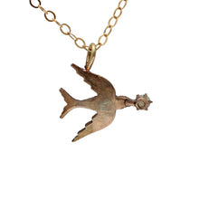 將圖片載入圖庫檢視器 10k Opal Victorian Swallow Necklace
