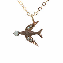 Load image into Gallery viewer, 10k Opal Victorian Swallow Necklace
